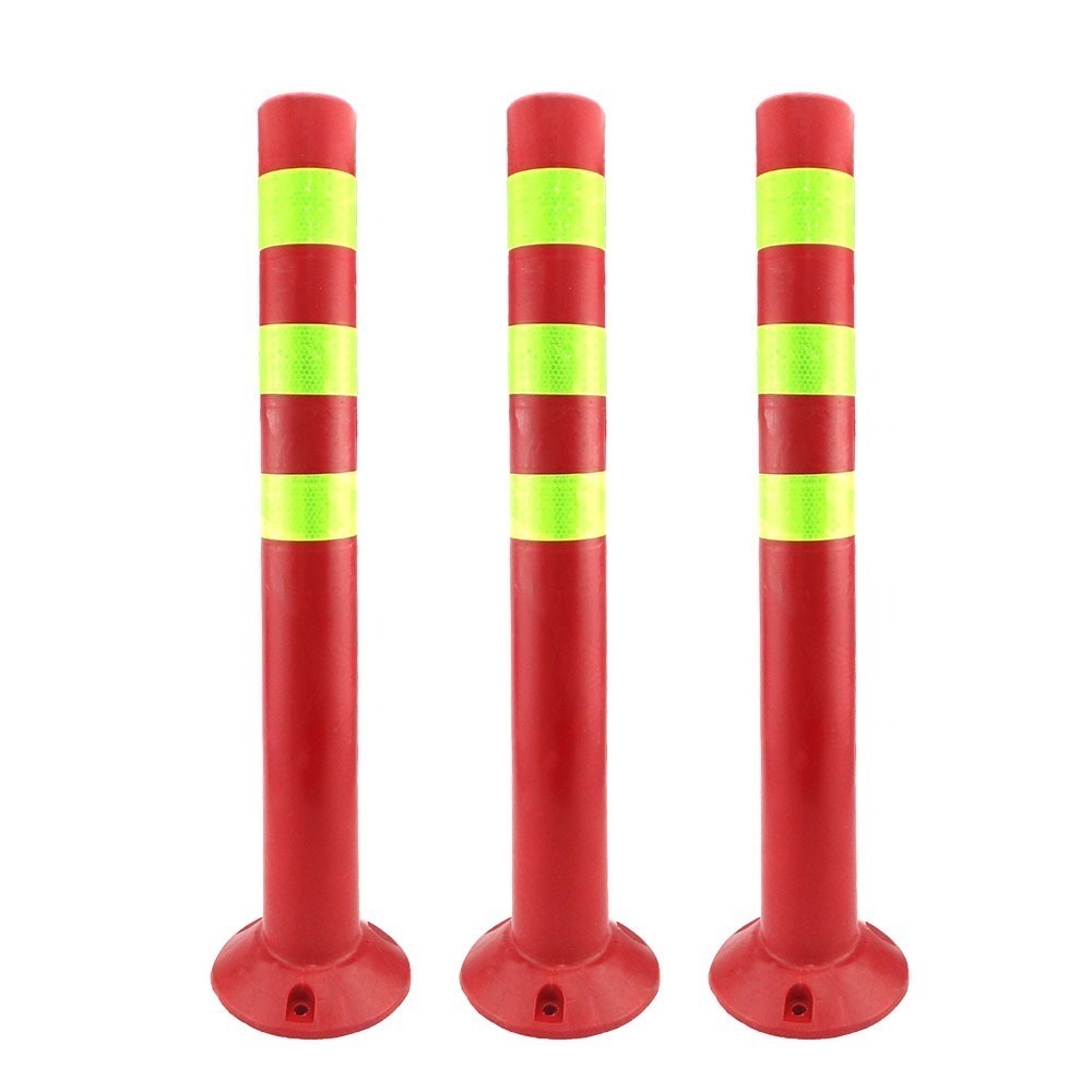 馬路分隔島 路障 反光立柱 塑膠柱 警戒桿 紅黃色 警示柱 防撞桿 交通桿 MIT-WB750-細節圖2