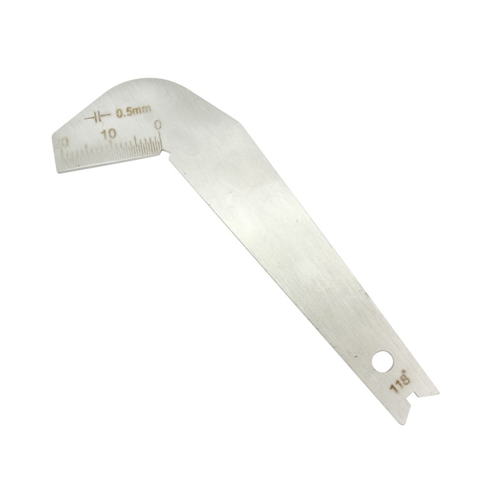 不鏽鋼鑽頭頂角規 前刃規 118度角器 鑽頭樣板尺 刃部量規 前韌規量角尺 鑽頭前刃頂角規 角度樣板規 DG20-細節圖3