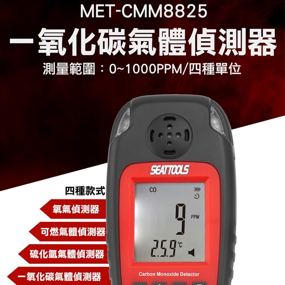 一氧化碳偵測器 CO住警器 一氧化碳檢測儀 CO濃度檢測器 一氧化碳警報器 CO警報器 氣體偵測 MET-CMM8825-細節圖3