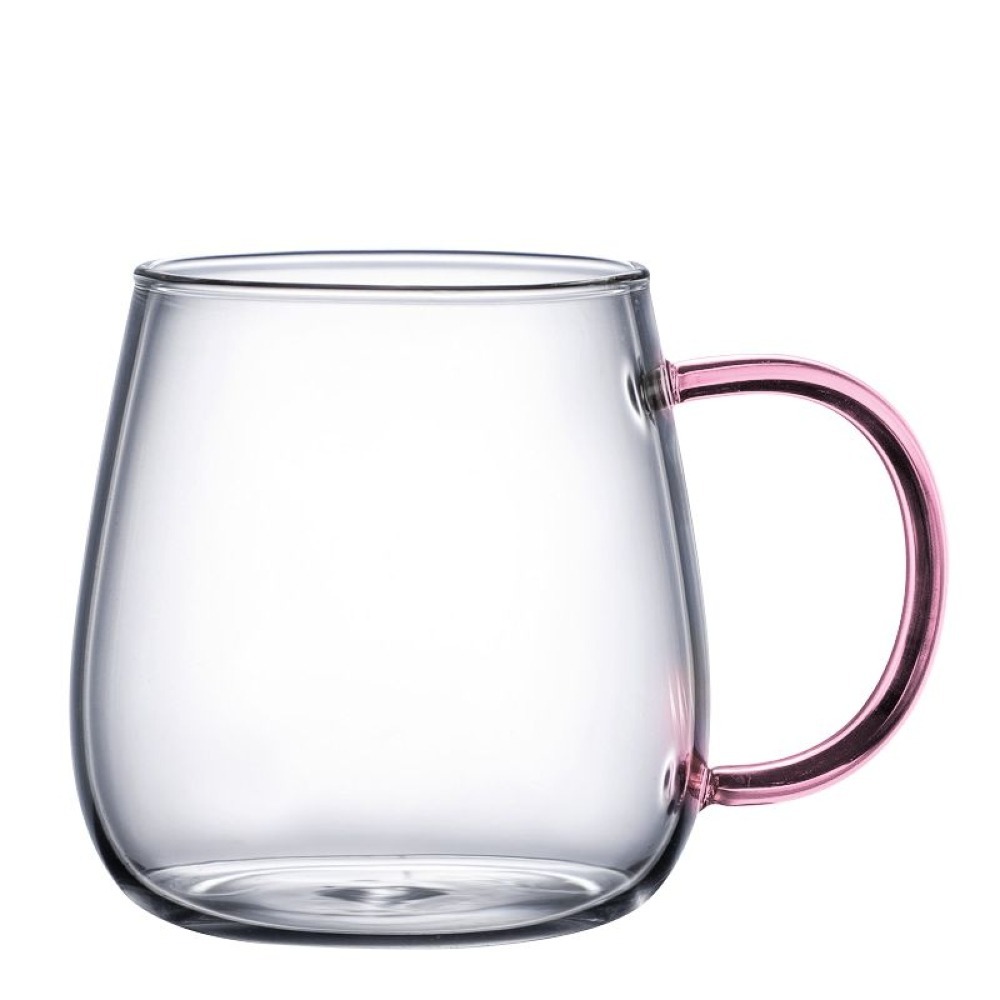 450ml 雙層玻璃杯 耐熱玻璃杯 馬克杯 玻璃水杯 咖啡杯 隔熱杯 透明防燙杯 把手杯 粉琉璃玻璃杯 PG450P-細節圖2