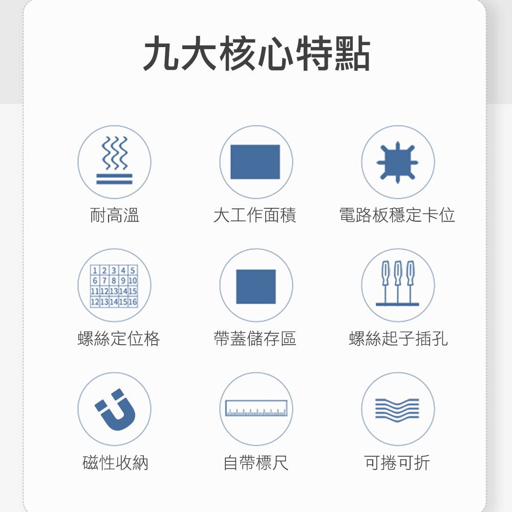 磁力工作墊 手機維修 維修桌墊 矽膠桌墊 帶凹槽 維修工作台 FSM45 電子工作墊 耐高溫 隔熱 耐熱 工作墊 焊接墊-細節圖3