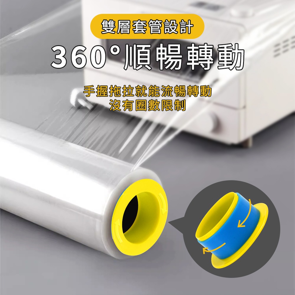 纏膜護手器 膠膜轉動器 板膜旋轉管套 棧板膜 塑膠膜 裹膜器 PE膜旋轉器 打包膜套筒 PER75-細節圖3