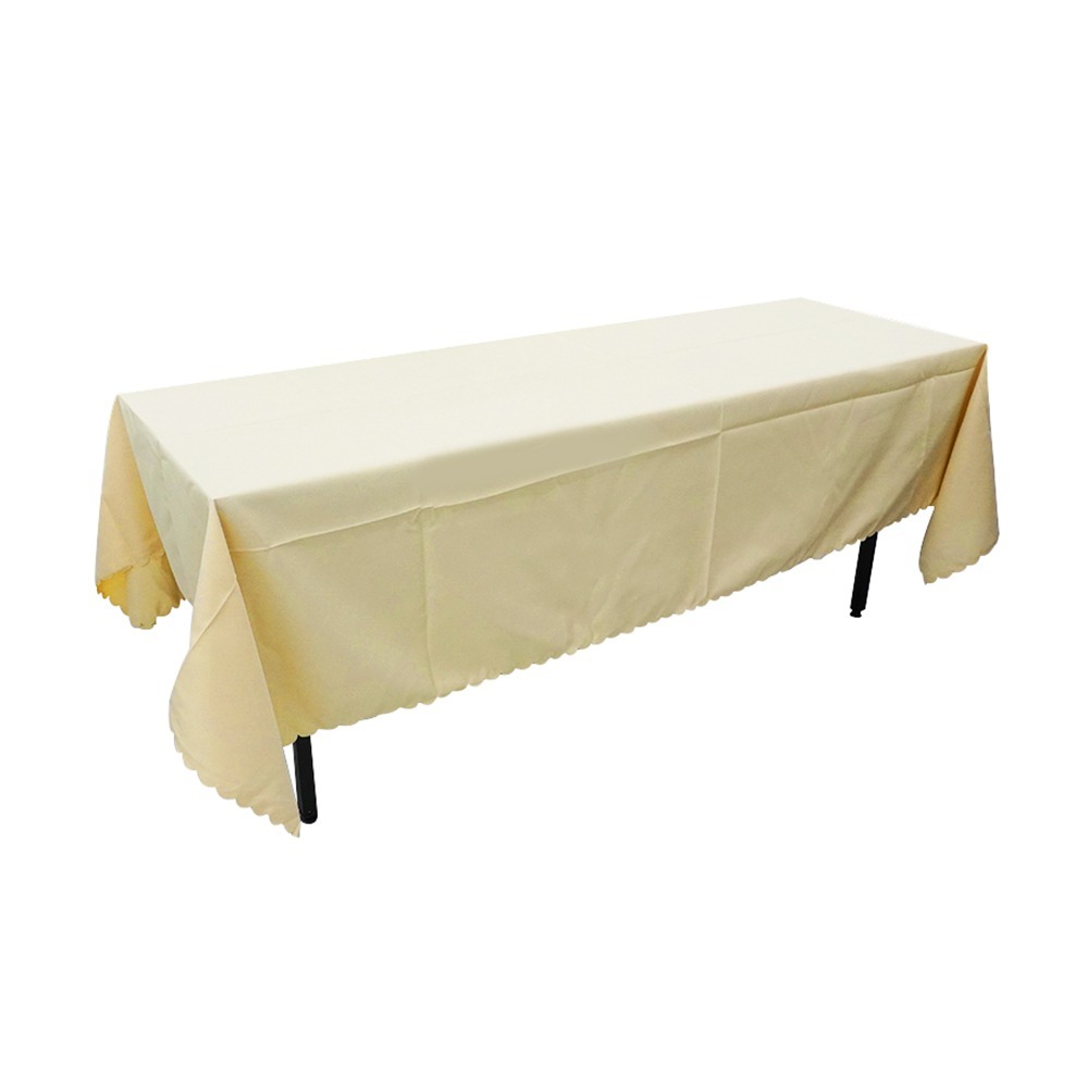 會議桌布米黃色 佈置桌布 桌巾布 會議場地佈置 長桌布 擺攤桌布 展會桌布 會議桌 餐桌墊 長方形桌巾 FT18060F-細節圖2