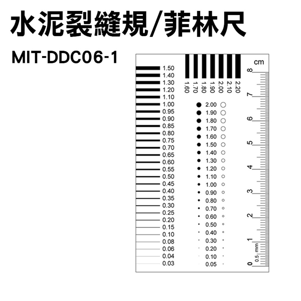 品管工程師對照卡 污點規 黑點卡 裂縫檢測 異物卡 透明尺 精準DDC06-1 兩入 點規卡檢驗尺 菲林尺卡規 點線規-細節圖3