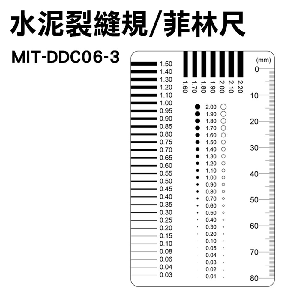 高精點線規汙點規黑點卡菲林尺卡規測品管工程師對照卡 DDC06-3 兩入 汙點卡/品檢卡/尺規卡 量具缺陷點規對照卡-細節圖3