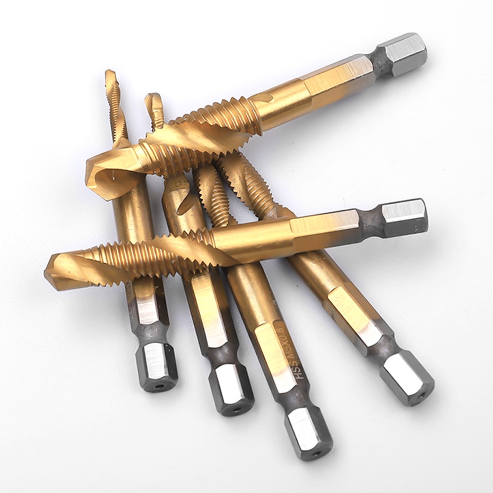 攻倒角 電動攻牙機 高速鋼螺絲 六角螺絲 鑽孔螺絲 攻絲鑽頭 【精準】SHS6 六角螺絲 鑽孔螺絲 攻絲器-細節圖2