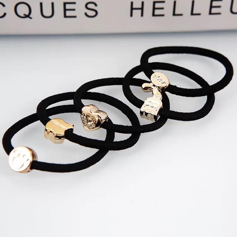 [現貨]簡約高彈力電鍍百搭黑色髮圈-細節圖4