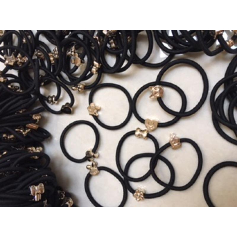 [現貨]簡約高彈力電鍍百搭黑色髮圈-細節圖6