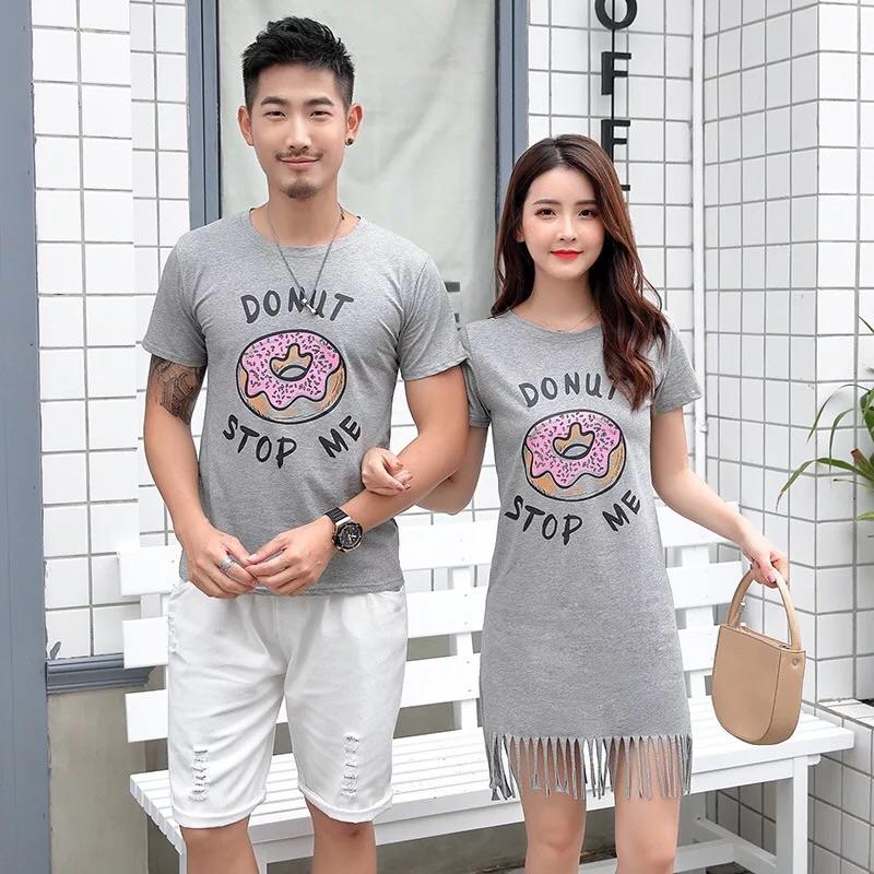 [現貨]甜甜圈短袖T恤親子裝 母女流蘇連身裙-細節圖5