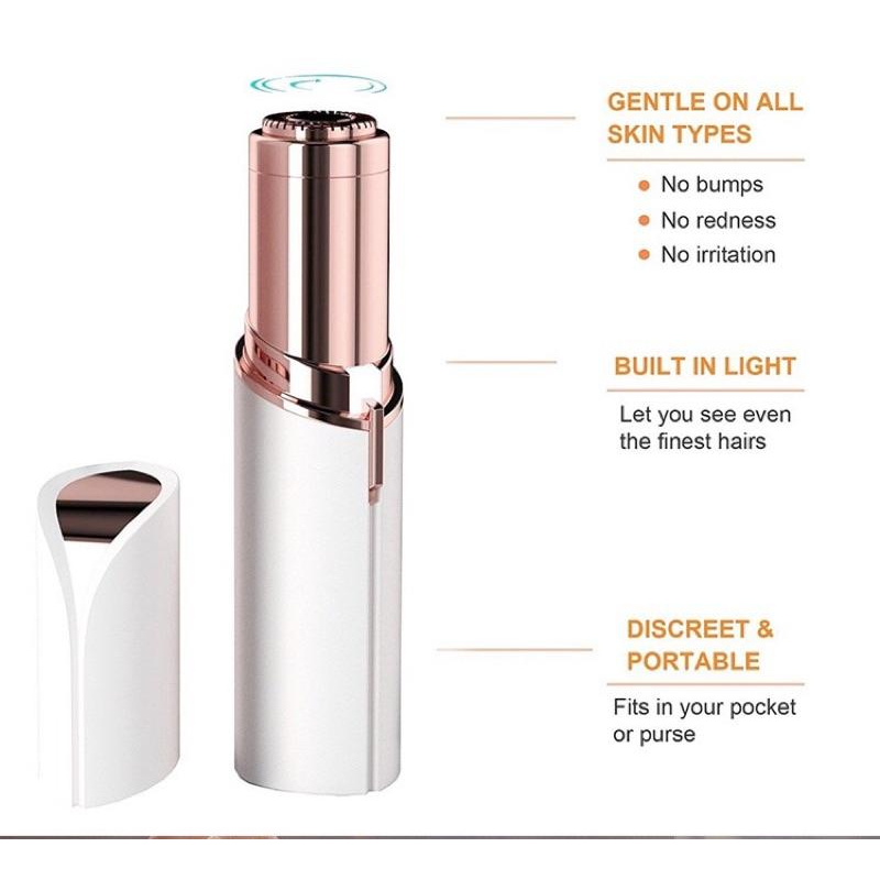 [現貨]口紅造型電動除毛器 去毛器附清潔毛刷 剃毛器脫毛器-細節圖5