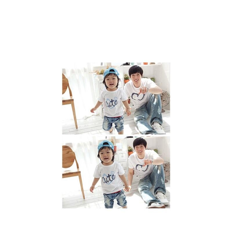 現貨 母女條紋短袖連衣裙親子裝（白）-細節圖4