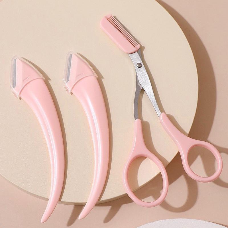 [現貨]神奇修眉套裝（眉刀+眉剪）安全眉刀 帶梳眉毛剪刀-細節圖8