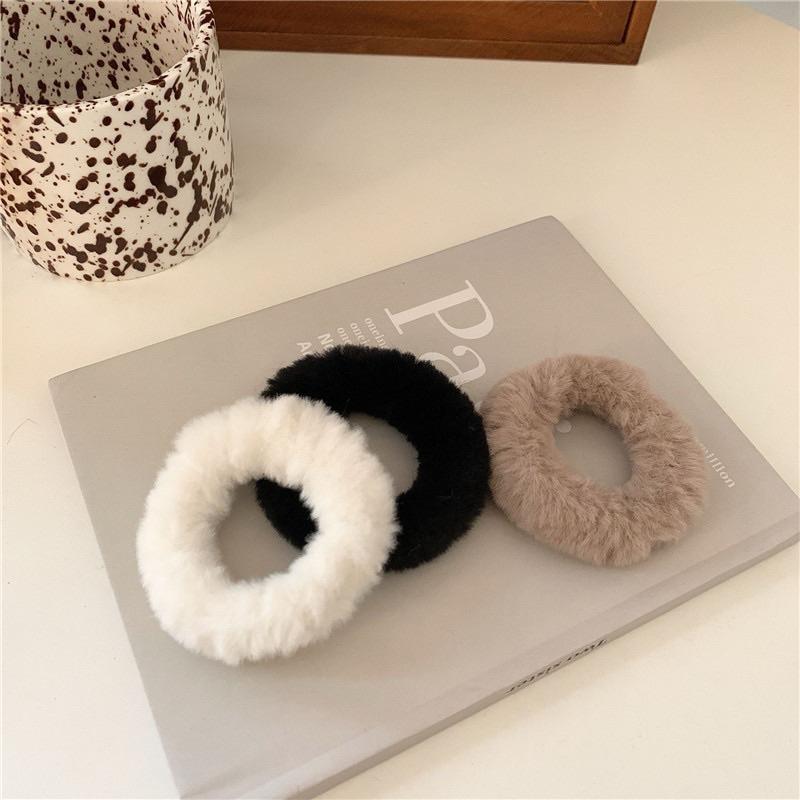 [現貨]糖果色毛絨絨髮圈 高馬尾髮飾-細節圖3