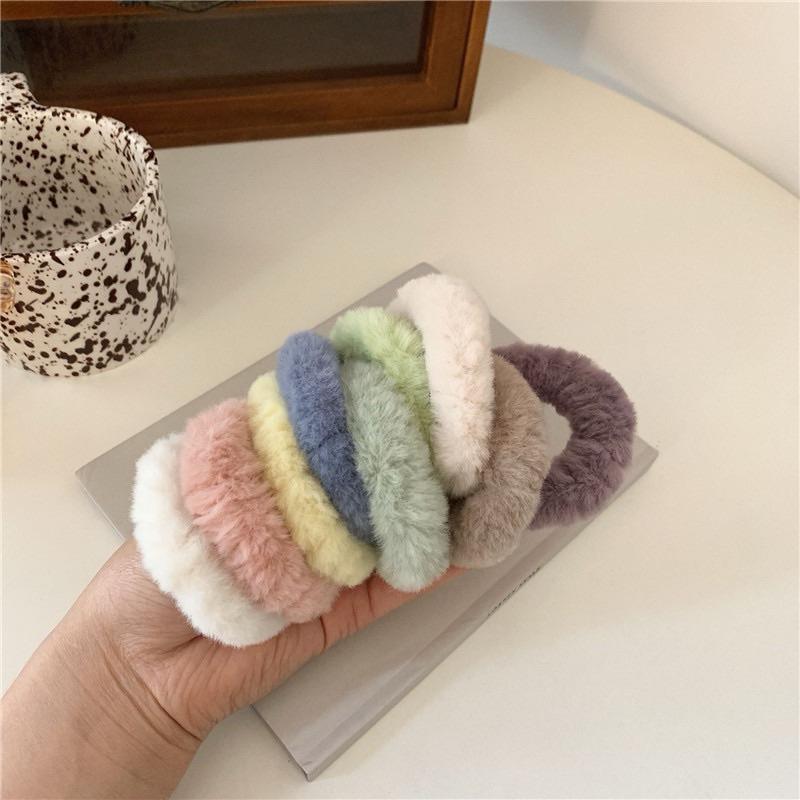 [現貨]糖果色毛絨絨髮圈 高馬尾髮飾-細節圖4