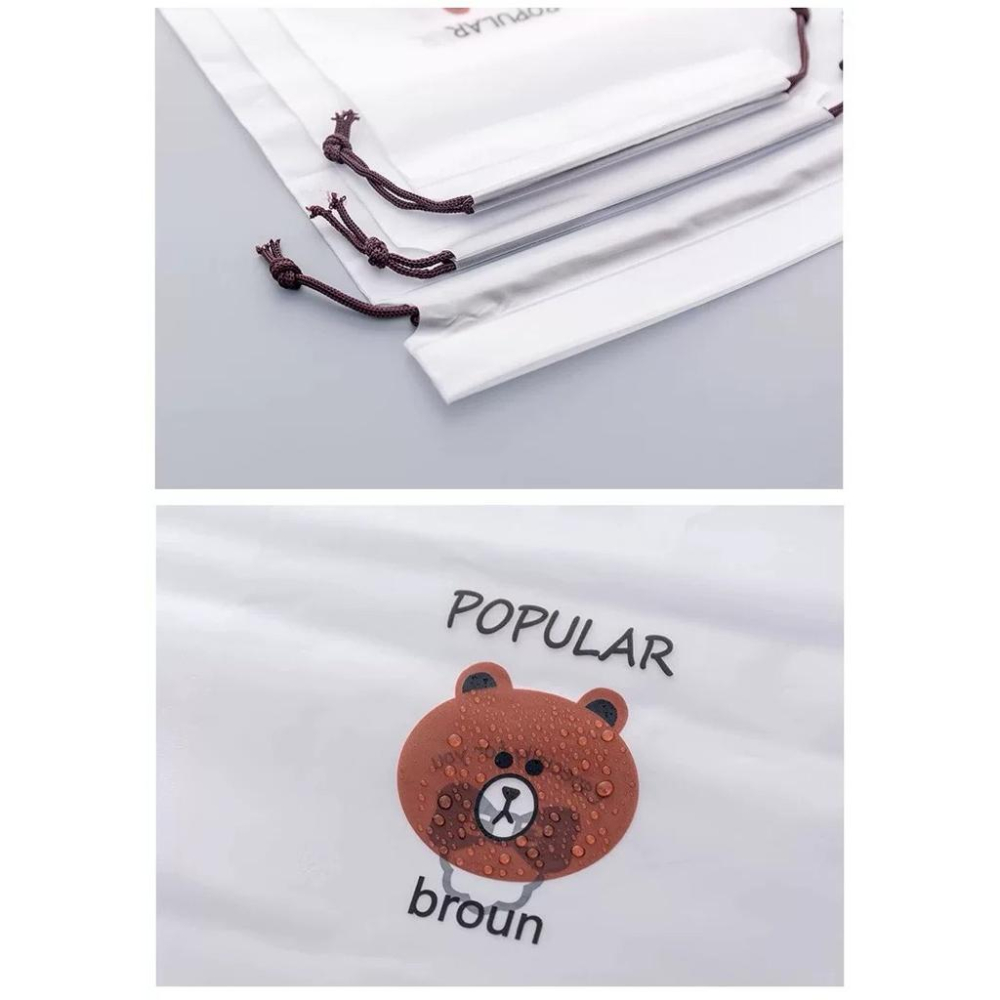 [現貨]透明束口袋 旅行收納袋 外出整理袋 鞋袋 衣服分類袋-細節圖7