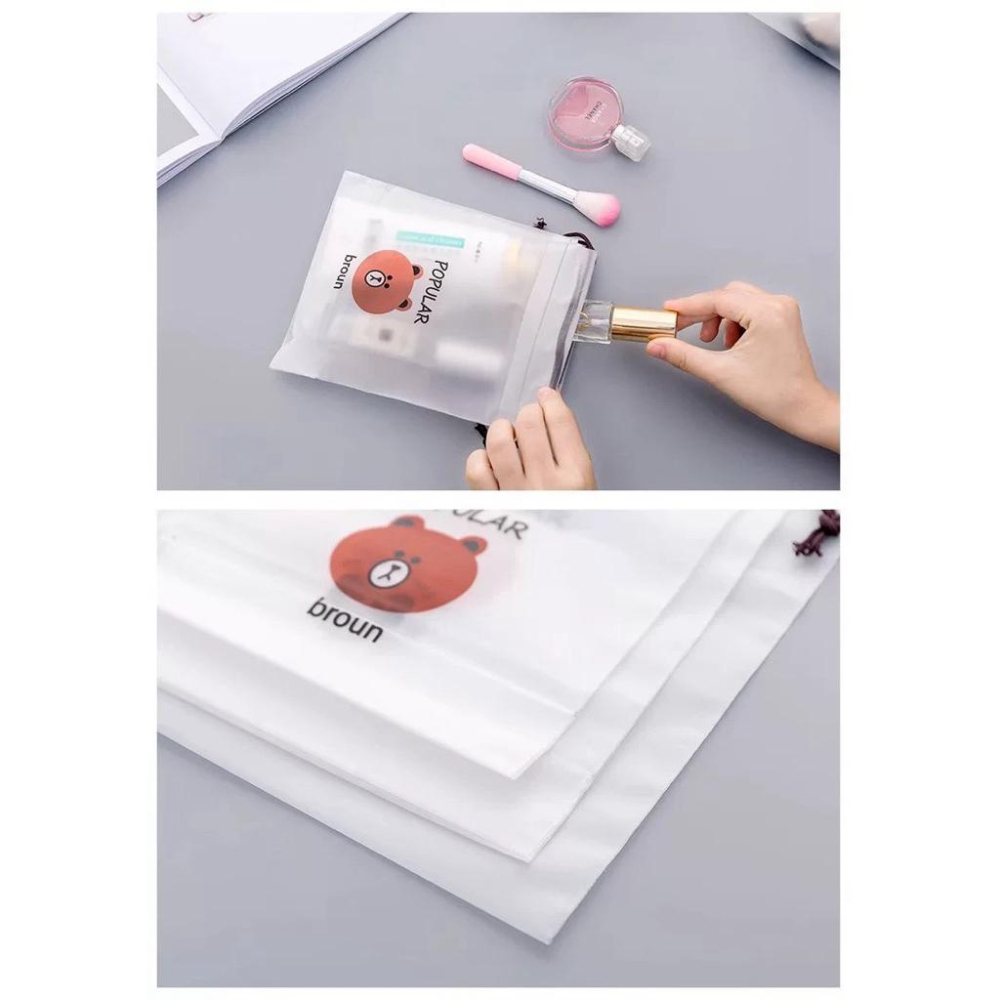 [現貨]透明束口袋 旅行收納袋 外出整理袋 鞋袋 衣服分類袋-細節圖8