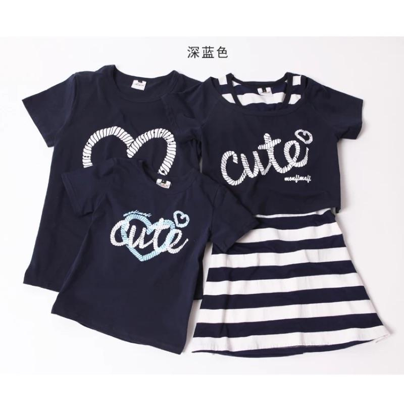 [現貨]母女條紋短袖連身裙親子裝-細節圖3