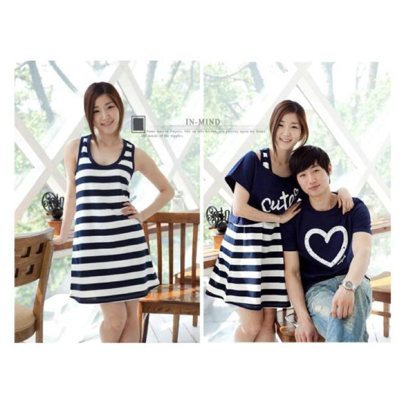 [現貨]母女條紋短袖連身裙親子裝-細節圖4