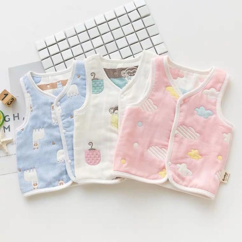 [現貨]寶寶六層紗布保暖調溫馬甲背心-細節圖3