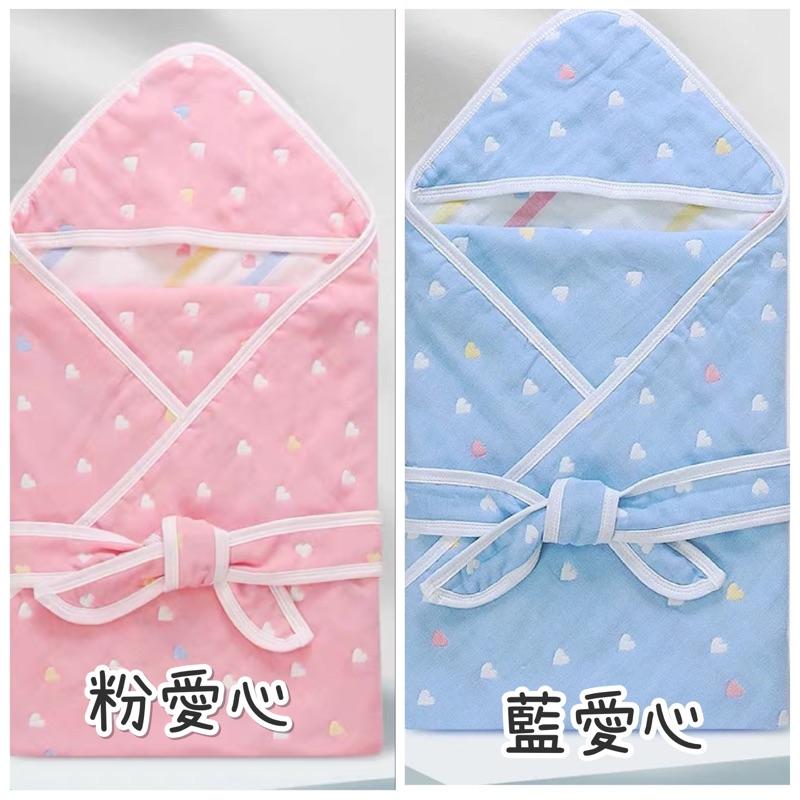 [現貨]六層紗布包巾90x90cm(附綁帶) 寶寶蓋毯 純棉浴巾 被子-細節圖8