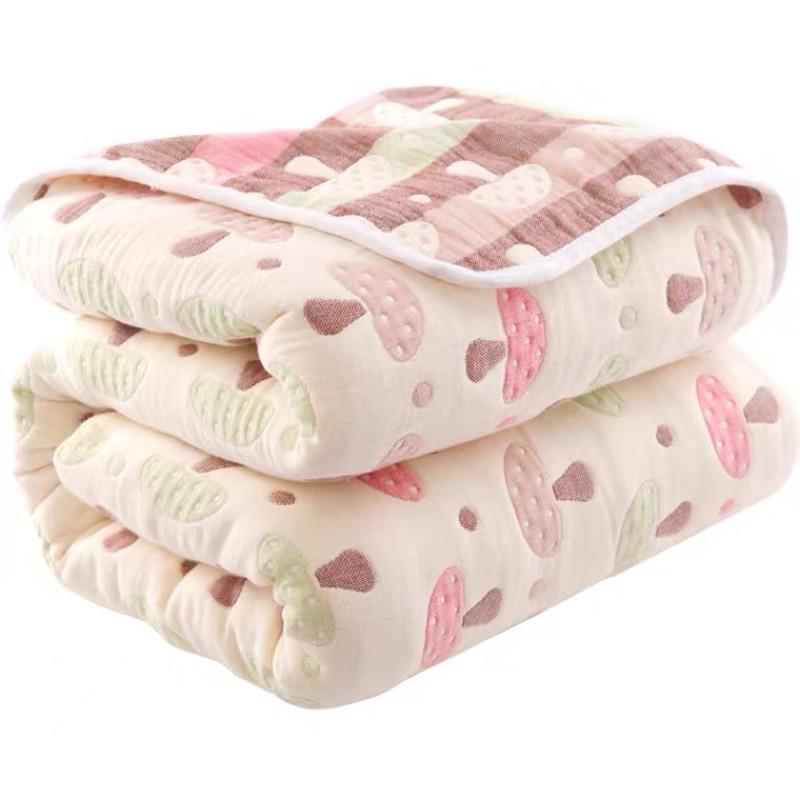 [現貨]六層紗布加大寶寶蓋毯120x150cm 純棉寶寶大被被 浴巾-細節圖2