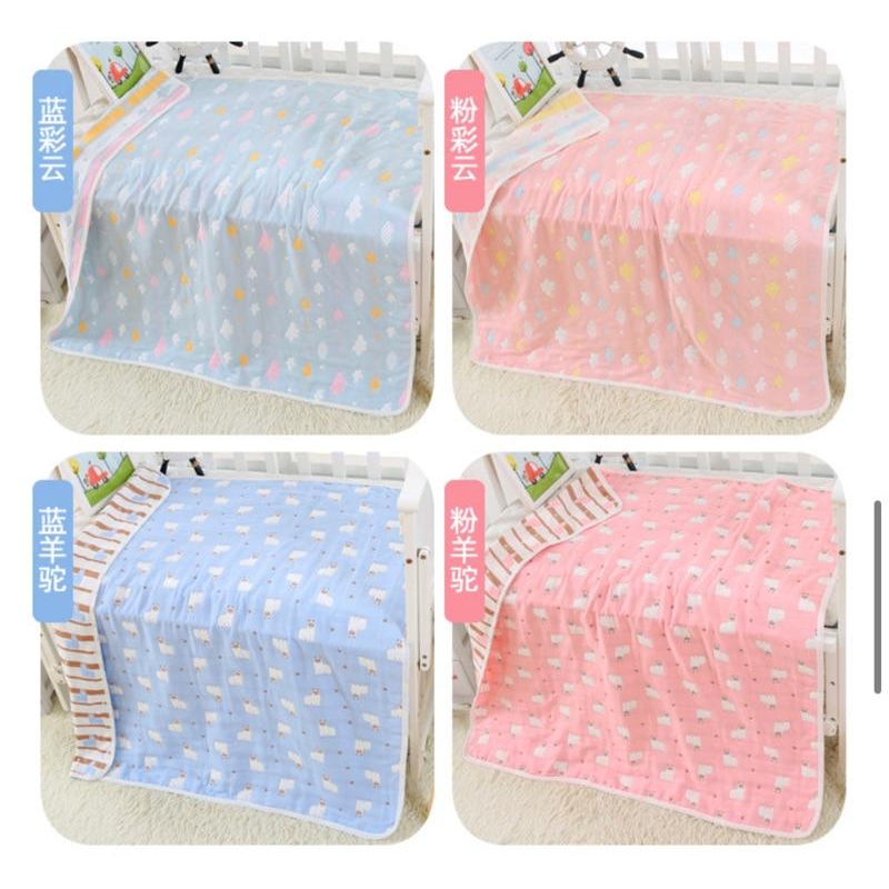 [現貨]六層紗布加大寶寶蓋毯120x150cm 純棉寶寶大被被 浴巾-細節圖7