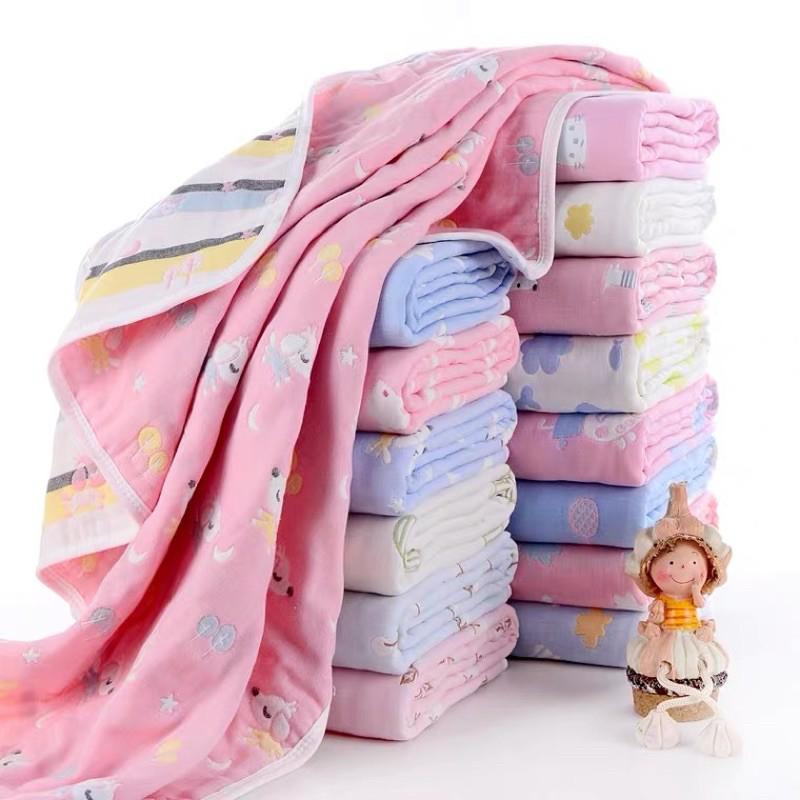[現貨]六層紗布加大寶寶蓋毯120x150cm 純棉寶寶大被被 浴巾-細節圖9