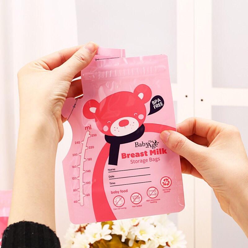 [現貨]小熊站立式冷凍儲奶保鮮母乳袋250ml 保鮮袋-細節圖3