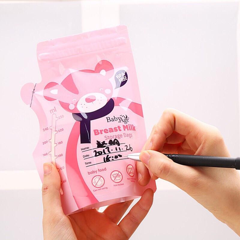 [現貨]小熊站立式冷凍儲奶保鮮母乳袋250ml 保鮮袋-細節圖4
