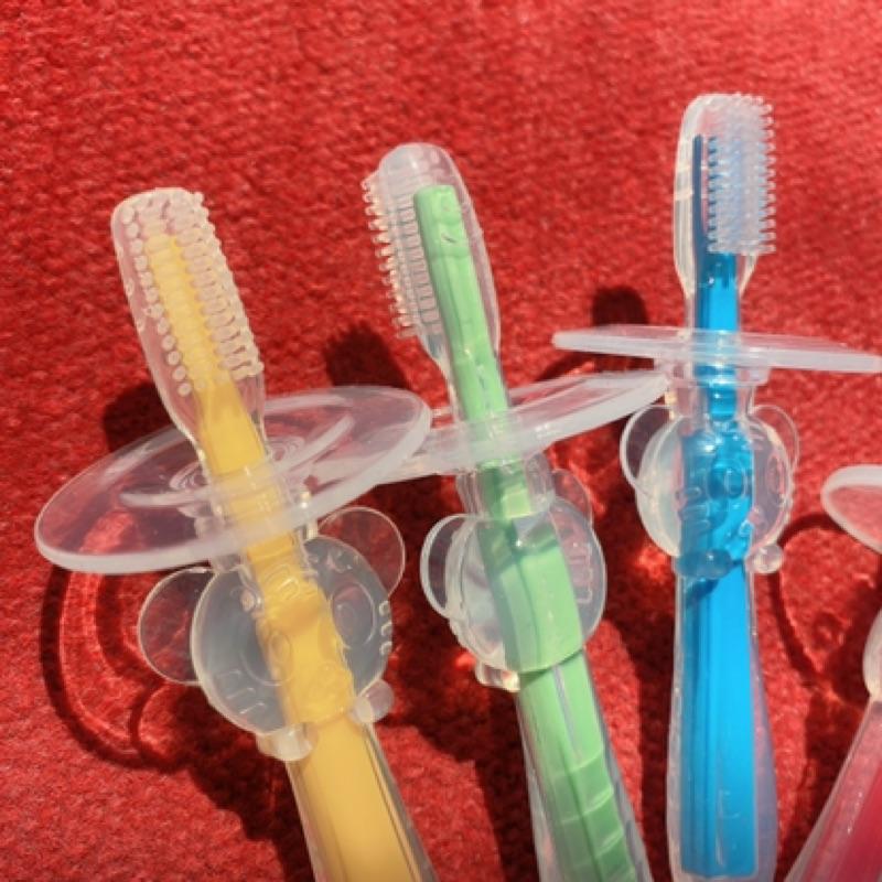 [現貨]寶寶矽膠安全超軟毛牙刷 固齒器 乳牙刷 舌苔刷-細節圖7