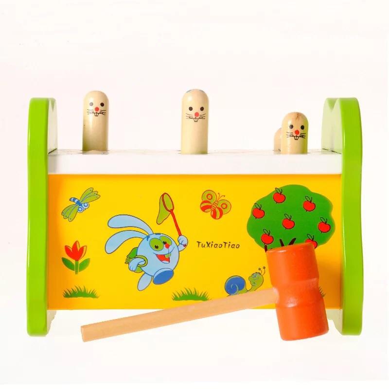 [現貨]大號木製寶寶敲擊打地鼠玩具-細節圖7