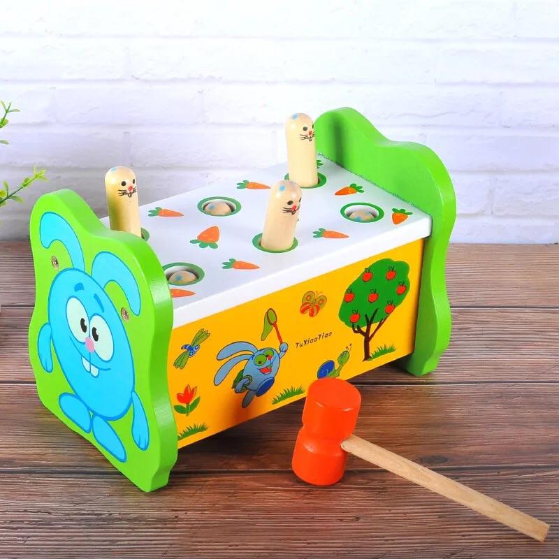 [現貨]大號木製寶寶敲擊打地鼠玩具-細節圖8