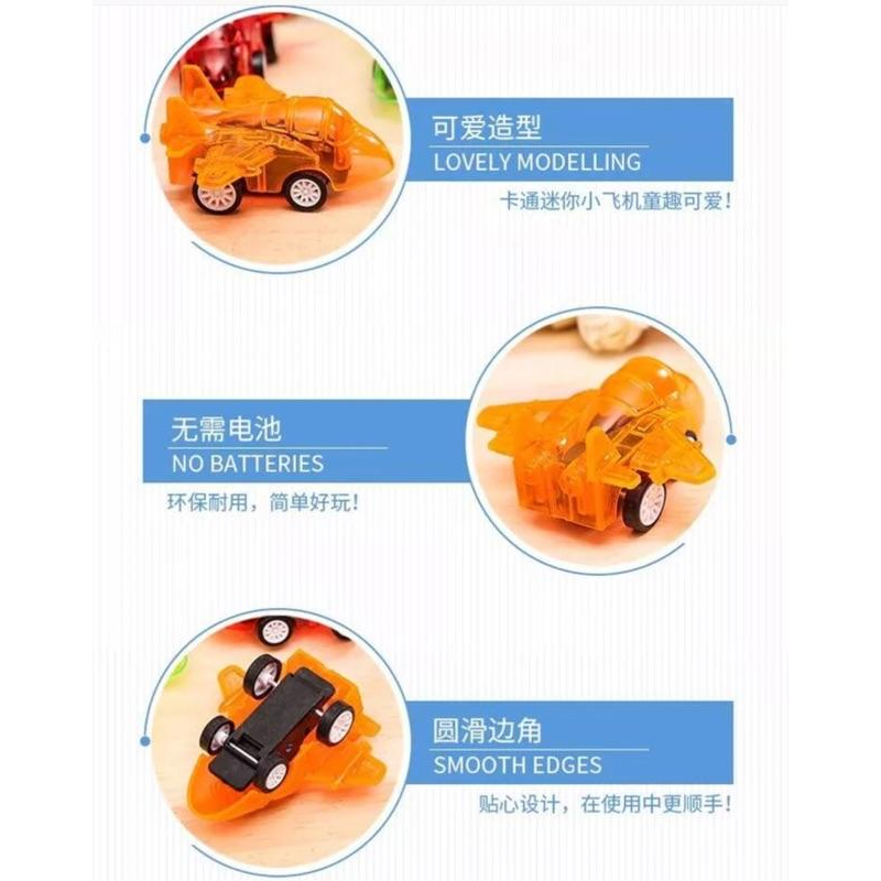 [現貨]迷你糖果色透明口袋回力車 飛機 工程車 摩托車-細節圖9