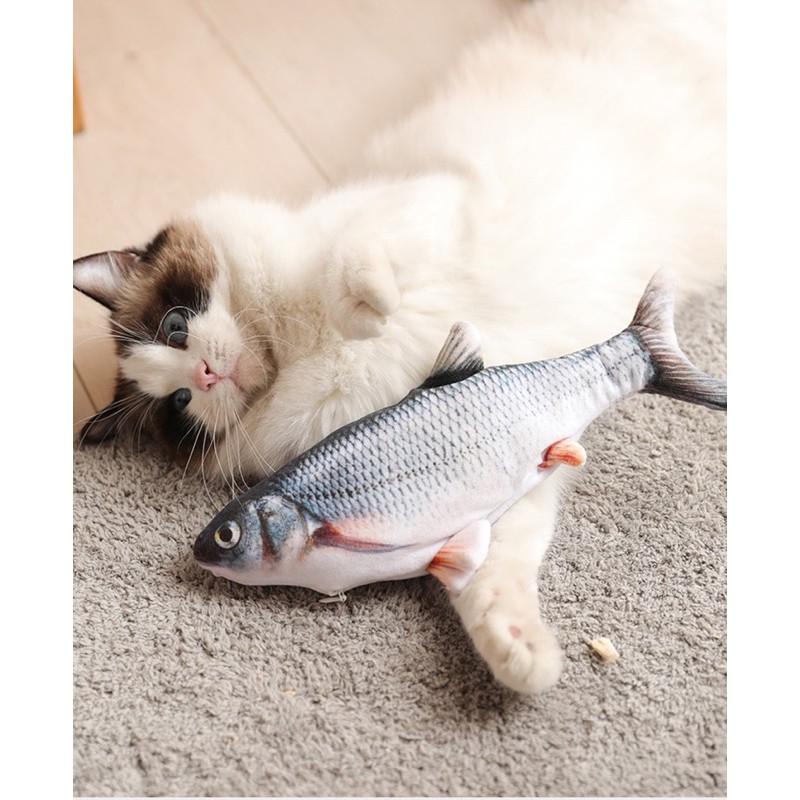 [現貨]仿真電動彈跳魚(送充電線）逗貓仿真魚 跳跳魚-細節圖6