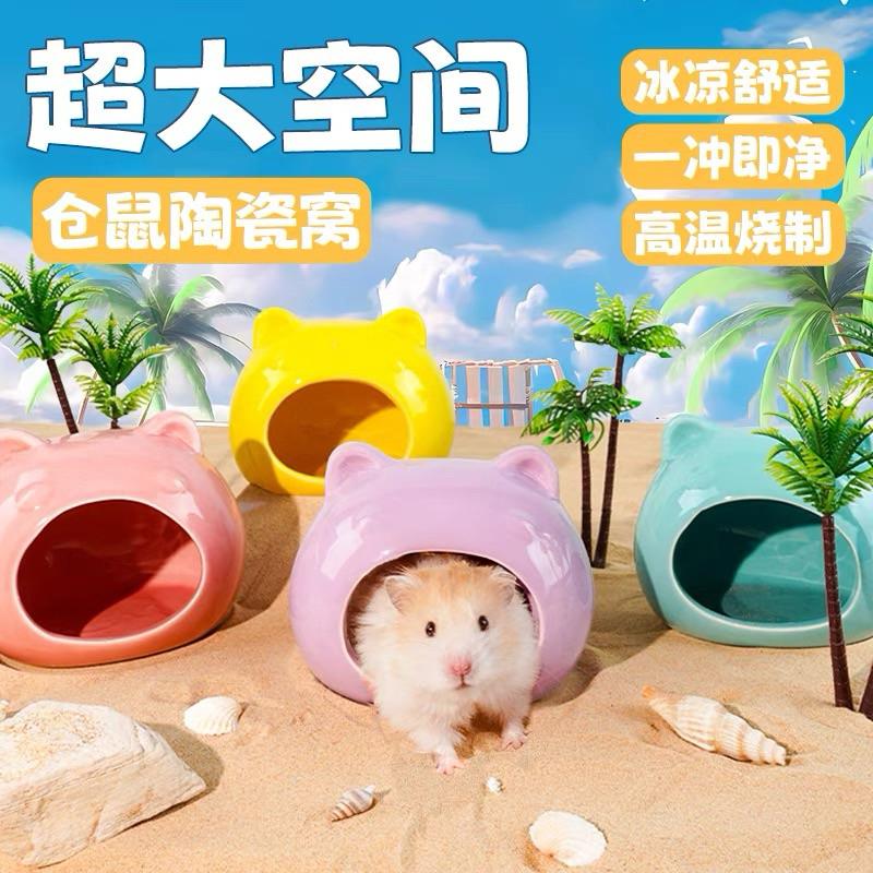[現貨]夏日降溫倉鼠陶瓷窩 冰屋 躲避屋陶瓷窝 四季通用防咬造景-細節圖6