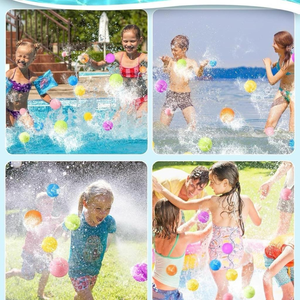 [現貨]磁吸水球6入(贈收納網袋）可重復使用矽膠水爆球 打水仗 水球 磁力水球-細節圖3