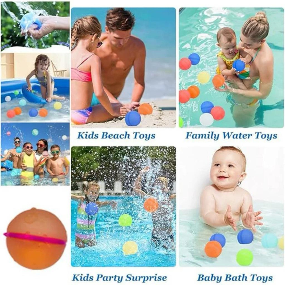 [現貨]磁吸水球6入(贈收納網袋）可重復使用矽膠水爆球 打水仗 水球 磁力水球-細節圖5