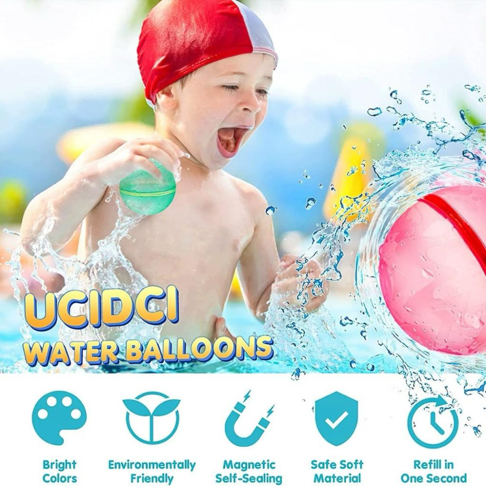 [現貨]磁吸水球6入(贈收納網袋）可重復使用矽膠水爆球 打水仗 水球 磁力水球-細節圖7