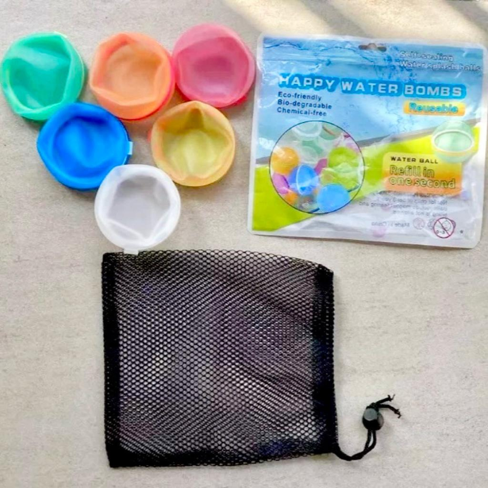 [現貨]磁吸水球6入(贈收納網袋）可重復使用矽膠水爆球 打水仗 水球 磁力水球-細節圖9