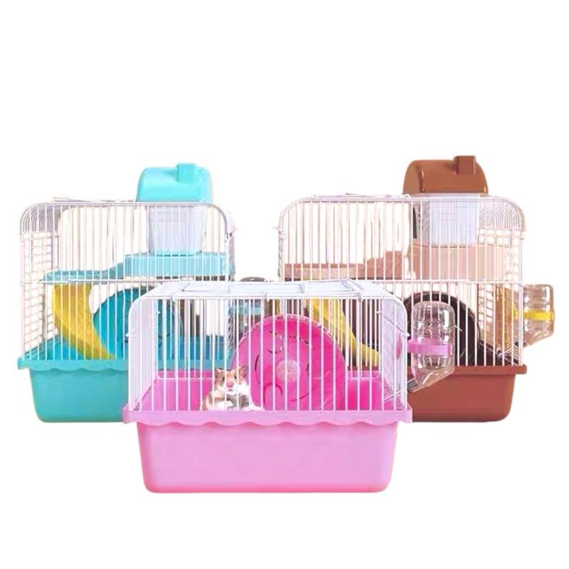 [現貨]倉鼠籠 外出攜帶雙層鐵籠 多功能大城堡-細節圖2