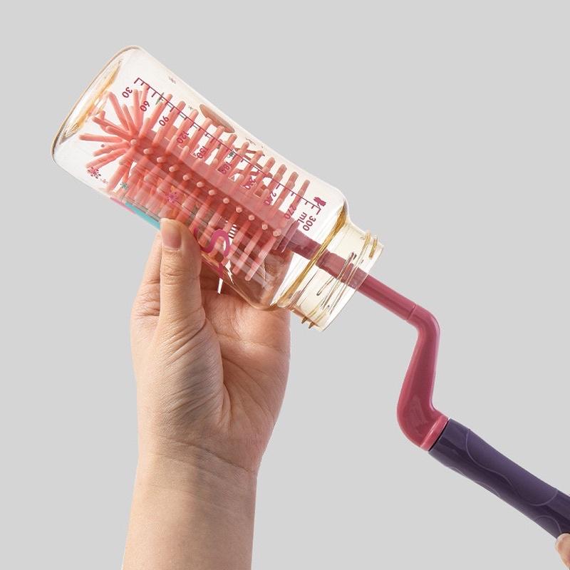 [現貨]360度旋轉矽膠奶瓶刷(3件組) 奶嘴刷 吸管刷 杯刷-細節圖6