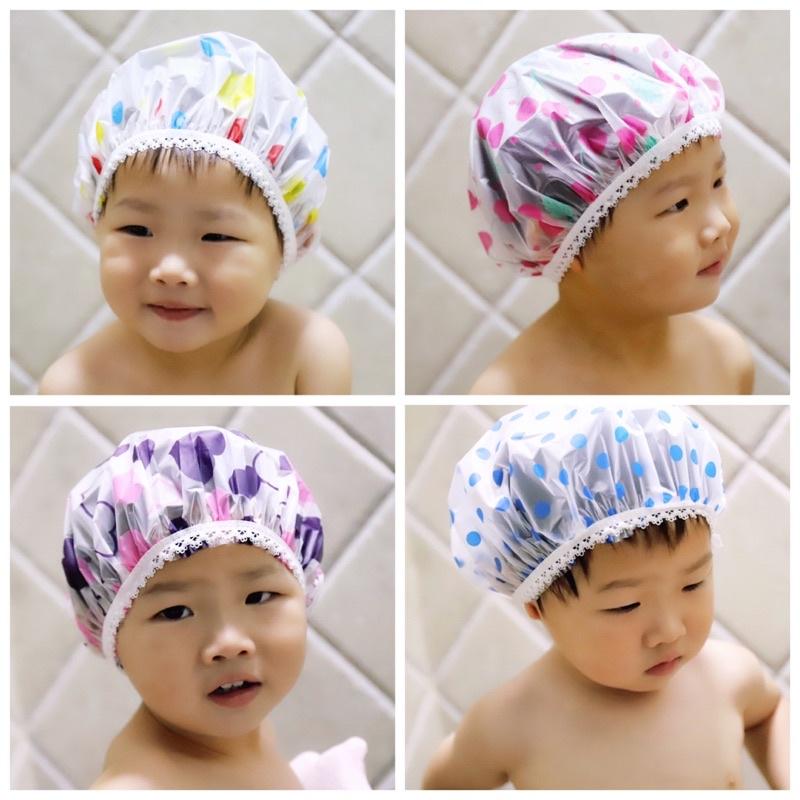 [現貨]防水兒童浴帽 洗澡淋浴帽子 寶寶洗澡防水帽子-細節圖7
