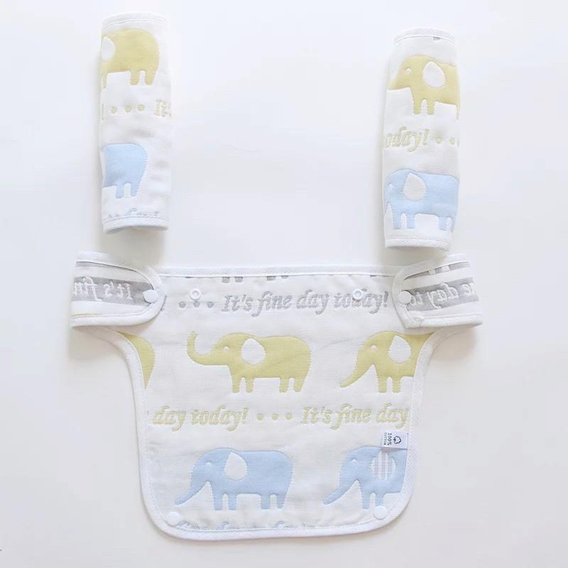 [現貨] 六層紗布純棉胸前口水巾防咬墊-細節圖6