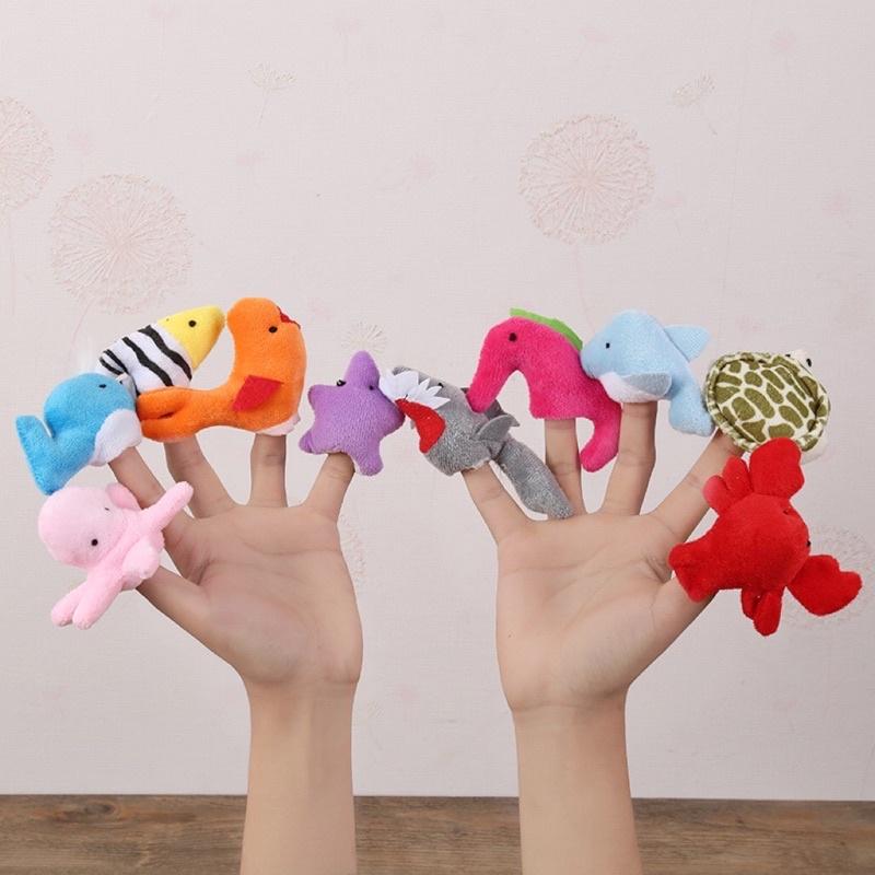 [現貨] 可愛小動物講故事手指偶（10入）親子互動毛絨玩具 可愛水果 手指玩偶 草莓蘋果蘿蔔小玩偶-細節圖6