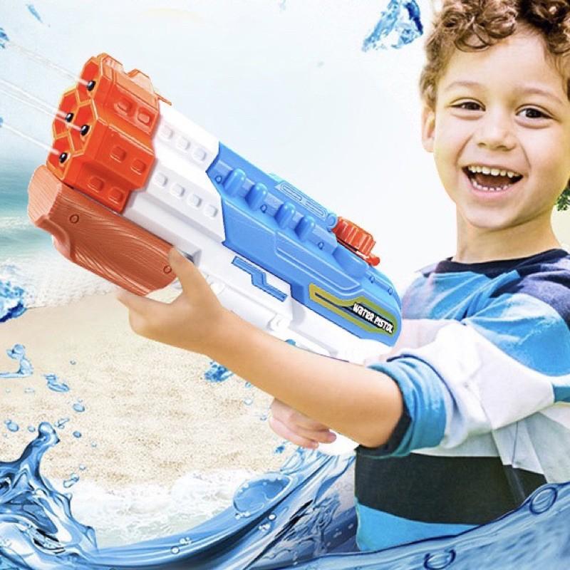 [現貨]抽拉式四孔水槍 大水柱 打水仗神器 多孔高壓大水槍-細節圖2