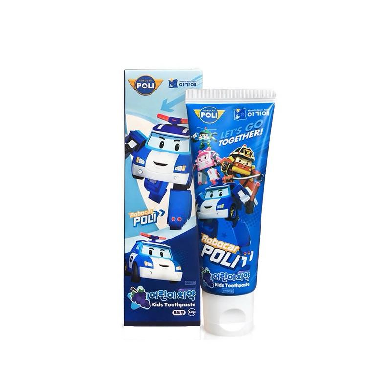 [現貨]韓國波力救援小英雄Poil兒童牙刷 / POLI 波力 兒童牙膏草莓/葡萄口味80g-細節圖2