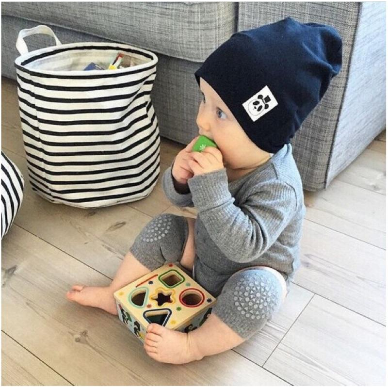 [現貨]韓版內裏毛圈加厚兒童防滑防磨點膠爬行護膝-細節圖3