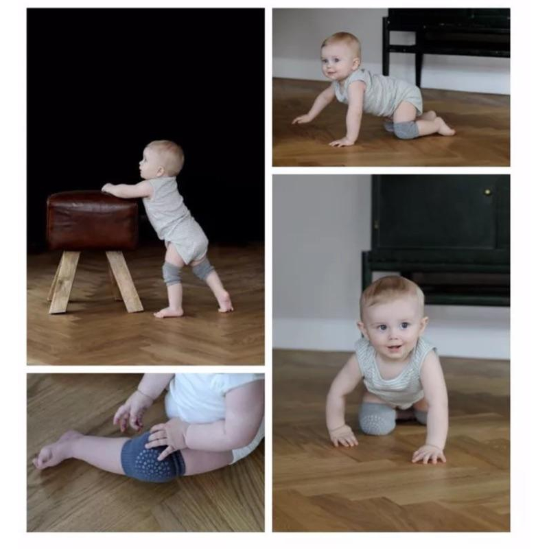 [現貨]韓版內裏毛圈加厚兒童防滑防磨點膠爬行護膝-細節圖6