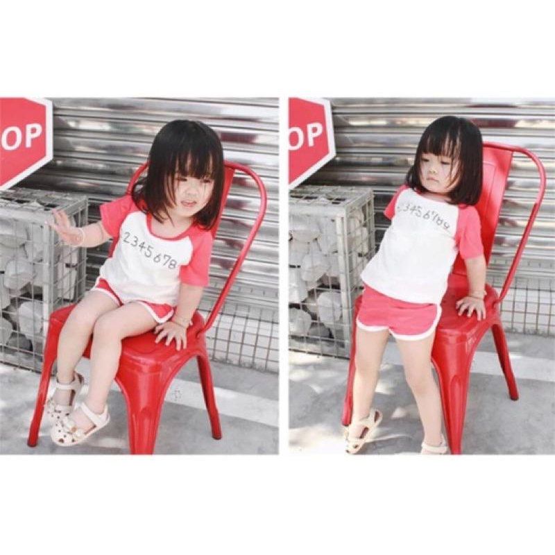 [現貨]運動風寶寶休閒套裝(短袖T恤+短褲）-細節圖6