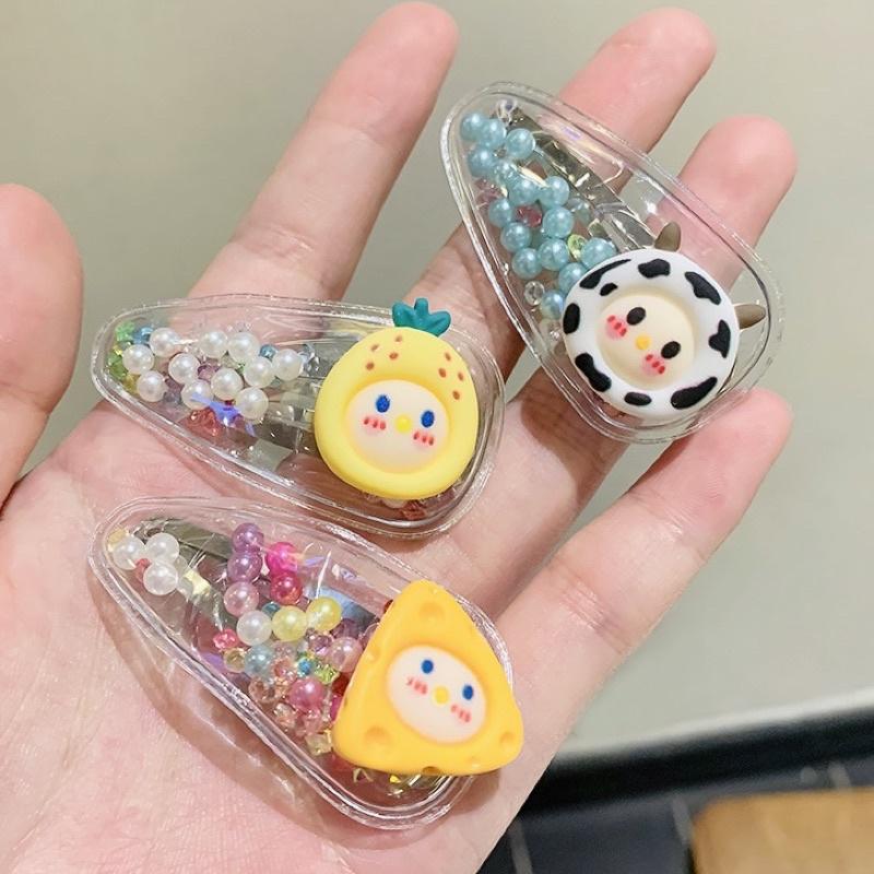 [現貨]女童彩珠流沙髮夾(5件組)  甜美可愛髮飾 瀏海夾-細節圖8